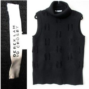 DEREK LAM 10 CROSBY Designer Knit Sweater Wool Pullover Turtleneck Size-Medium